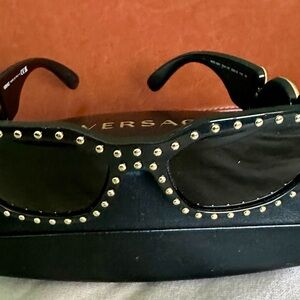 Versace Black and Gold Studded Sunglasses